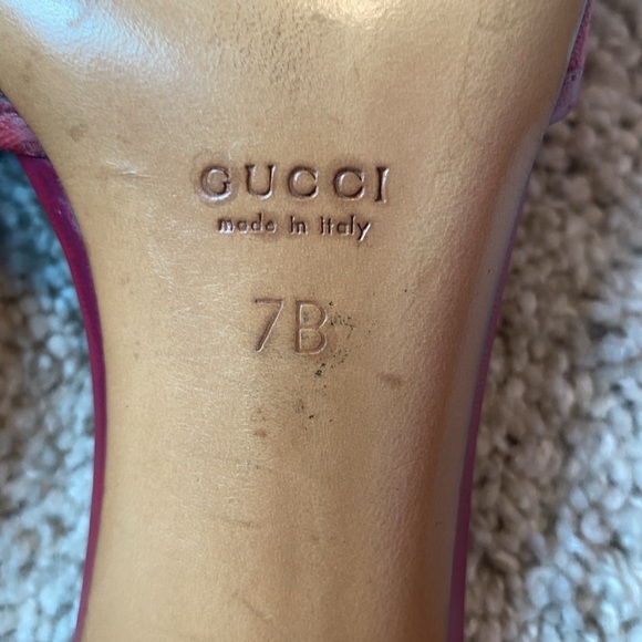 😍 RARE AUTH GUCCI Y2K Raspberry Mirabelle GG heels - Picture 12 of 14